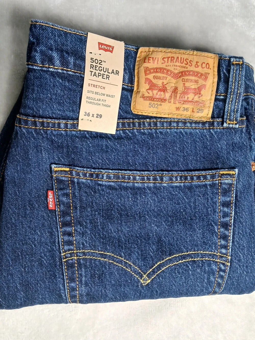Levi's 502 Regular Taper Jeans 36x29 Men's Dark Wash NWT New
